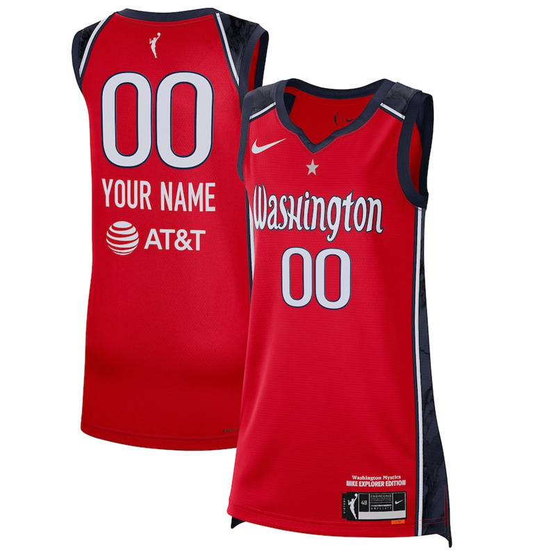 Men's Washington Mystics Active Player Custom Red Stitched Basketball Jersey